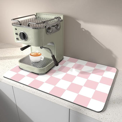 Dish Drying Mat for Kitchen, 16’’ X 18’’ Coffee Bar Mats for Countertop Fit