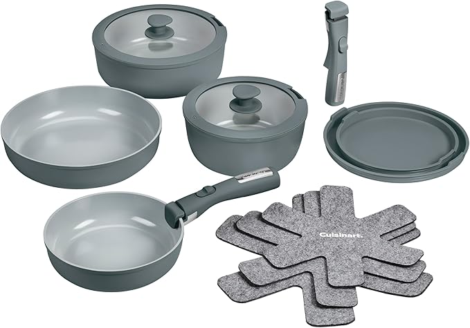Cuisinart 13-Pc, ClickSmart Nonstick Detachable Handle Ceramic Cookware
