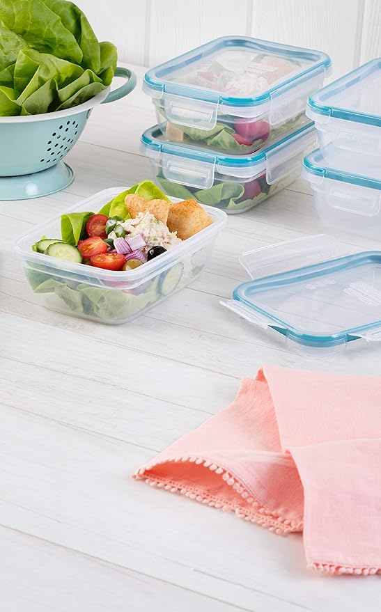 Snapware Plastic Total Solution 5-Pack Food Storage Containers Set, Leakproof &