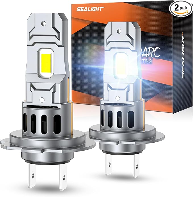 Sealight Η7 Bulbs 50,000LM Brightness With 52W Power, 6500k Eye Protection, Η7 Lights 70000+ Lifespan, Pack of 2