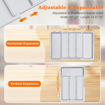 Spaclear Large Utensil Drawer Organizer Expandable Silverware Organizer
