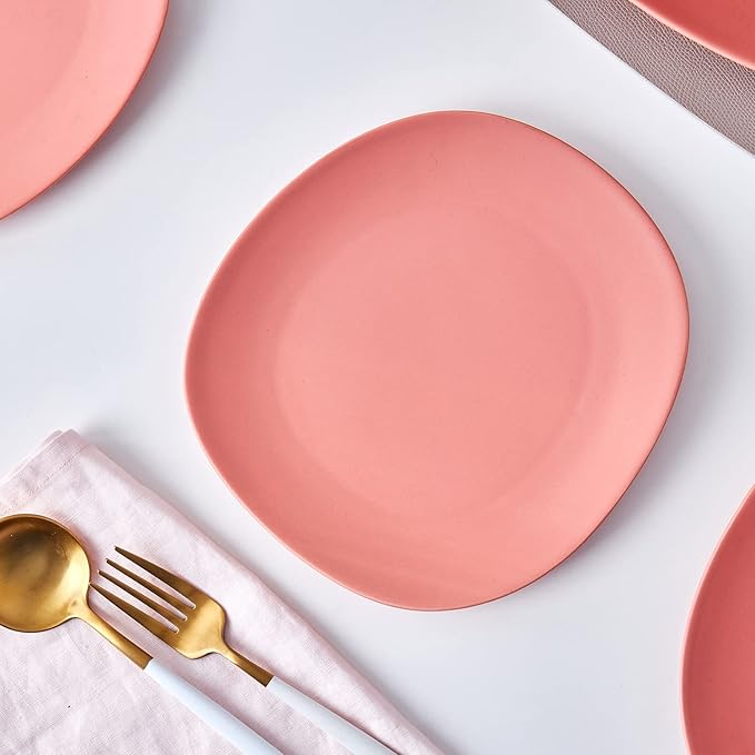 Stone Lain Delilah Salad Plate 6-Piece Dish Set, Porcelain, Terracotta