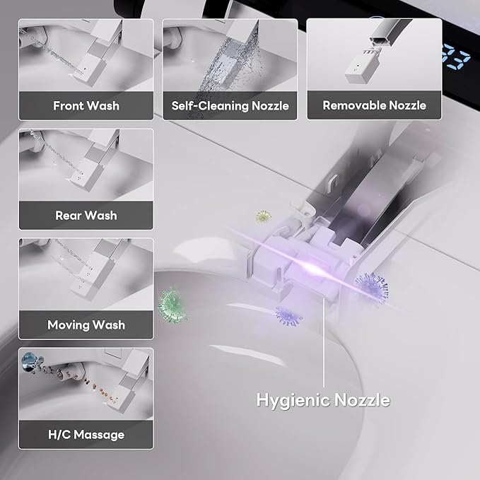 Casta Diva Smart Toilet with Bidet Built in, Auto Open Close, Foot Sensor