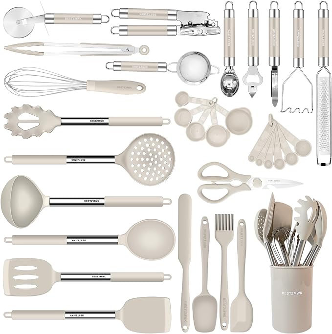 Kitchen Utensils Set-Silicone Cooking Utensils-33pcs Non-Stick Silicone Cooking