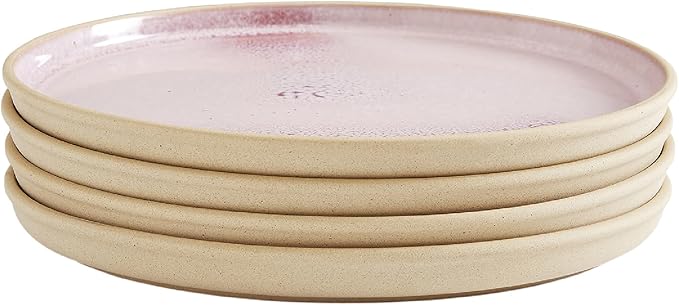 Portmeirion Minerals 10.5" Dinner Plate, Aquamarine (Set of 4) - Modern Stoneware Tableware with Gentle Curves, Durable & Stylish for Dining, Microwave & Dishwasher Safe - Sleek Dinnerware Collection