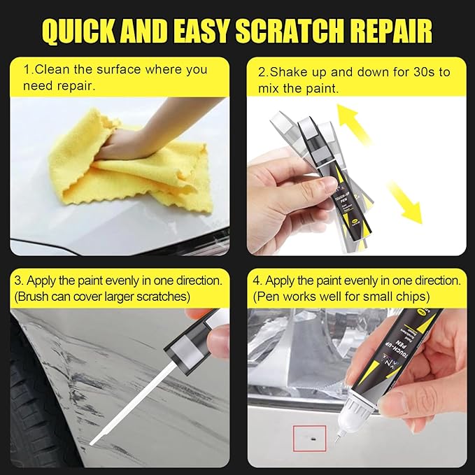 XNA Car Touch Up Paint (Cypress Gray(GBD/WA229K)) for Chevrolet, 2 in 1 Car Scratch Remover with Pen Tip and Brush, Exact Color-Matched for Car Paint Scratch Repair, Quick & Easy Fix
