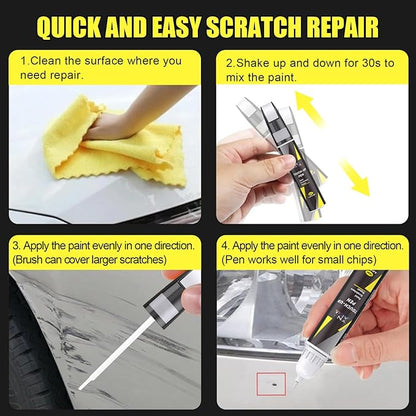 Car Touch Up Paint(Solid Black(PBSB)) for Tesla, 2 in 1 Car Scratch Remover with Pen Tip and Brush, Exact Color-Matched for Car Paint Scratch Repair, Quick & Easy Fix Chips and Nicks
