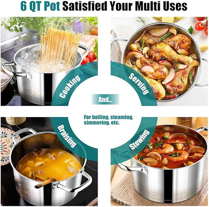 P&P CHEF 6 Quarts Cooking Stock Pot