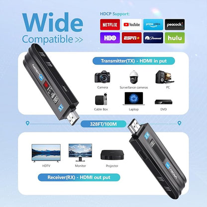 WELUSOPU 2026 Upgraded Wireless HDMI Transmitter and Receiver, HDMI Wireless