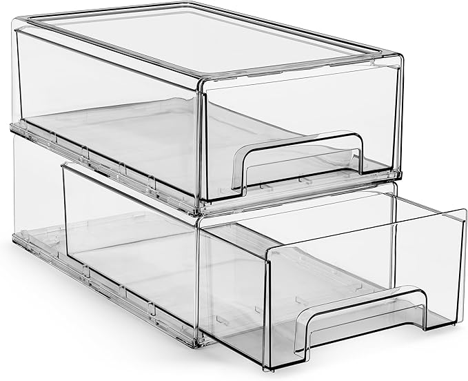 Sorbus Medium Clear Storage Drawers (4 Pack)