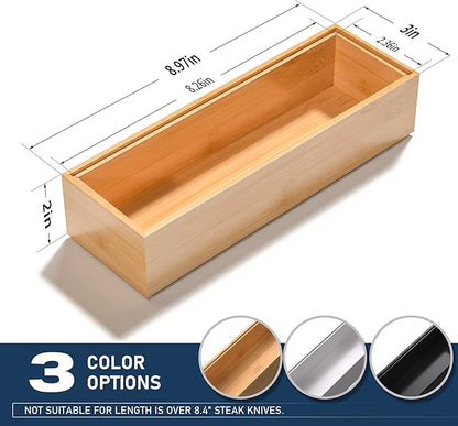 VeyFey Silverware Tray for Drawer, Stackable Kitchen Bamboo Drawer Organizer 9"