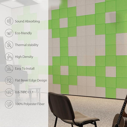 Amantech 12 Pack Acoustic Panels Self Adhesive Sound Proof Foam, High Density