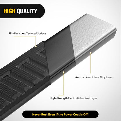 Nilight Running Boards for 2009-2018 Dodge Ram 1500 Crew Cab 2010-2024 Ram 2500 3500 4 Full Size Doors 6 Inch Side Step Nerf Bars Black