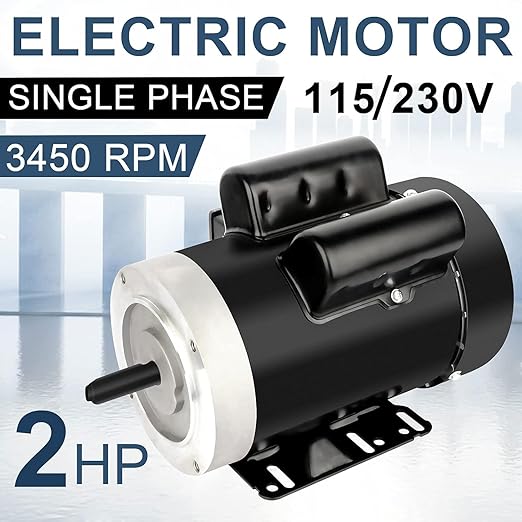 2HP Electric Motor 3450 RPM General Purpose Single Phase Motor 56C Frame