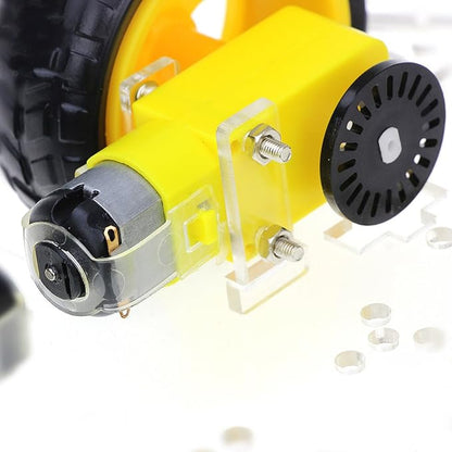 The perseids DIY Robot Smart Car Chassis Kit Educational Toy with Speed Encoder, 4 Wheels and Battery Box for Adult Age 16+ (4 Wheels)