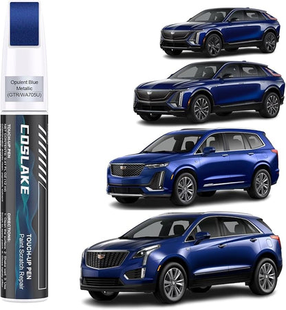 Car Touch Up Paint(Opulent Blue Metallic(GTR/WA705U)) for Cadillac, Car Paint Scratch Repair Kit, Quick & Easy Solution to Repair, 2 in 1 Scratch Remover Pen with Disposable Micro Applicators
