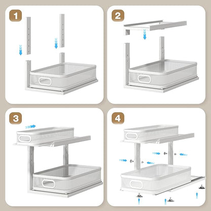 2 Pack 18.5IN-Depth Under Sink Organizer