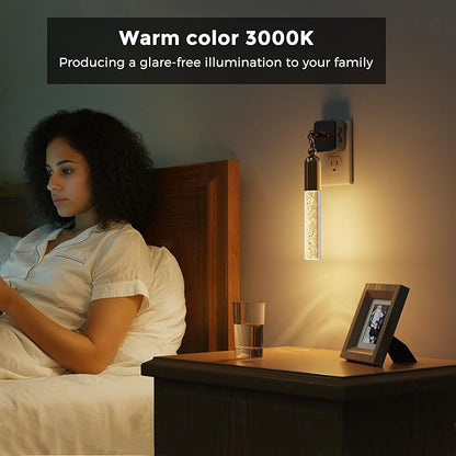 L LOHAS LED Night Lights Plug into Wall, 2 Pack Dimmable Night Light 0-100LM