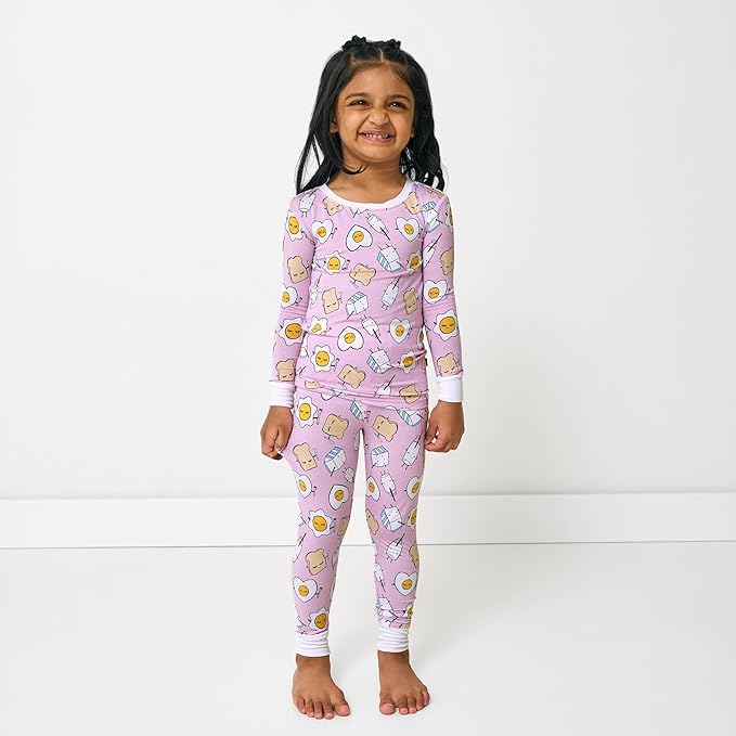 Little Sleepies Two-Piece Pajama Set for Boys & Girls, Soft Viscose from Bamboo Toddler Pajamas for Kids, Family Matching PJs