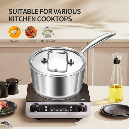LOLYKITCH Tri-Ply Stainless Steel Saucepan Set