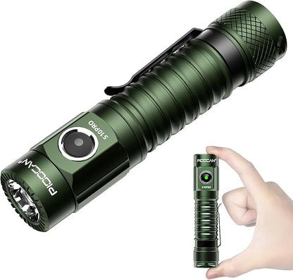 S10Pro EDC Flashlight Rechargeable,Pocket Flashlight 2500 High Lumen Super Bright,Mini Tactical Flashlight Powerful Magnetic,IP68 Waterproof 5 Modes Flash Light for Camping Hiking Emergency