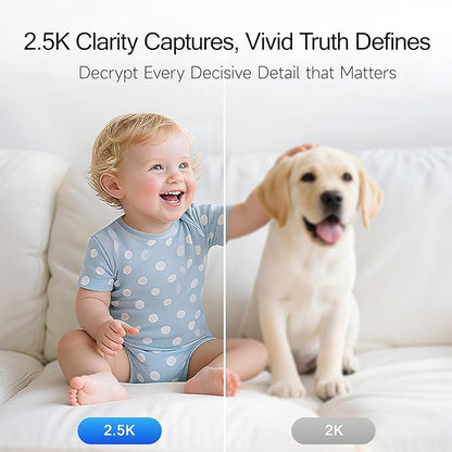 2.5K Indoor Camera 2pack, Non-Subscription AI Person/Pet/Cry Detection
