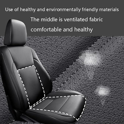 CocheFamilia Custom Fit Corolla Car Seat Covers for Select 2023 2024 2025 Toyota Corolla Hybird LE - Full Set,Leather (Black)