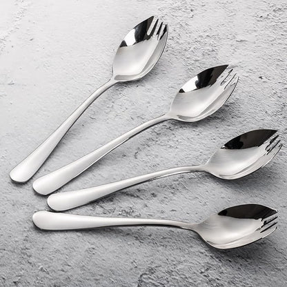 Alata Sporks, 8-Pack Food-grade Stainless Steel Sporks, 7.4 Inches Long Handle Salad Forks For Dessert, Ice Cream, Salad, Soup, Noodle, Spaghetti, Dishwasher Safe