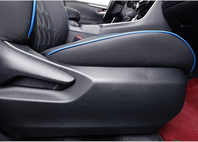 EKR Corolla Car Seat Covers Full Set Custom Fit for Toyota Corolla 2020 2021 2022 XSE/XSE Apex,Leather Car Seat Cover-Faux Leather(Black with Blue Trim)