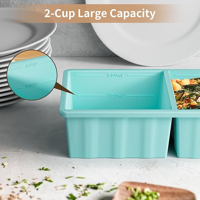 Silicone Freezer Tray for Soup Ice Cubes: 2-Cup Freezing Tray