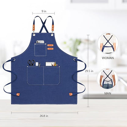 OUNLEN Chef Apron for Men Women Canvas Aprons
