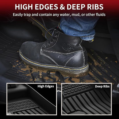 LASFIT Floor Mats for Range Rover Sport 2014-2022 (Not for Discovery/Evoque), TPE All Weather Custom Fit for Land Rover Sport Floor Liners 1st & 2nd Row Car Mats, Black, Easy to Clean