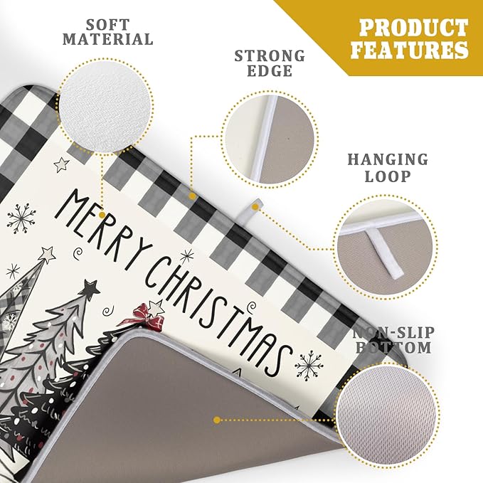 Merry Christmas Tree Dish Drying Mat