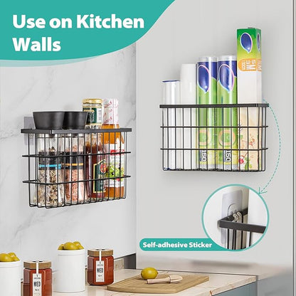 Sinnsally 2 Pack Cabinet Door Organizer, Self Adhesive Lid Organizers Inside