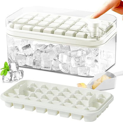 Ice Cube Tray with Lid and Bin, 2 Pack
