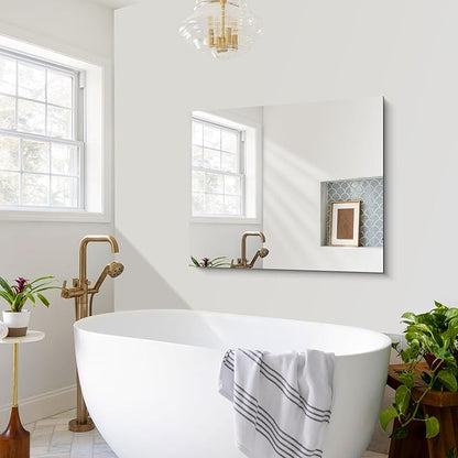 CILIBER Frameless Mirror, 30x36 inch Rectangle Bathroom Mirror