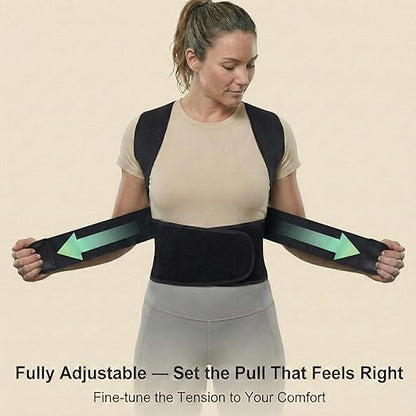 Full Back Posture Corrector for Women & Men – Pull-Back System Posture Brace –