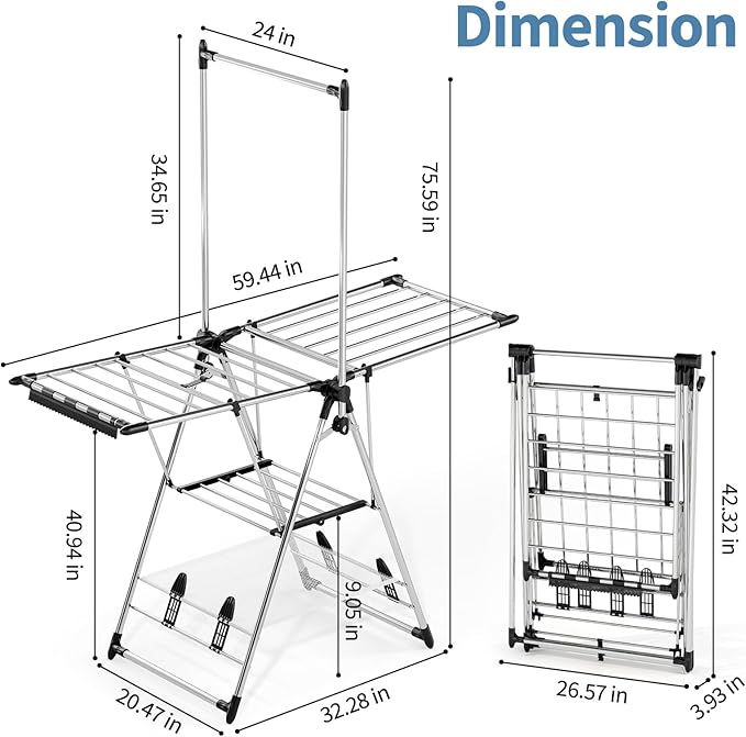APEXCHASER Clothes Drying Rack