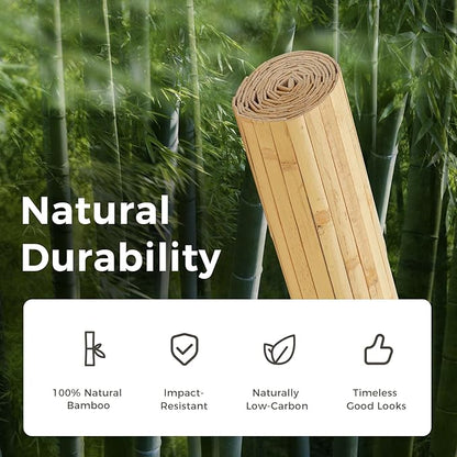 OUZUGIE 1 Pack 96x48 Inch Natural Bamboo Wall Panel – Natural Pole Wrap Paneling