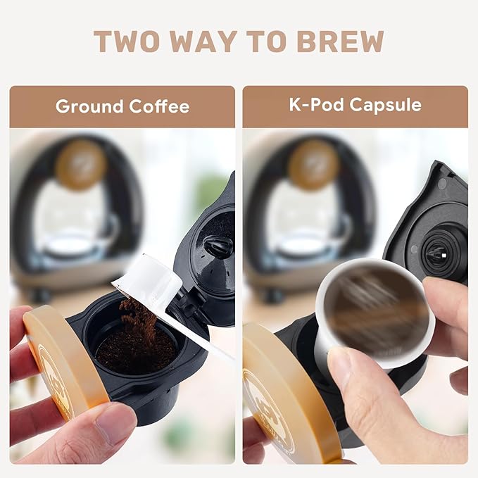 Single Serve Coffee Maker, Fast Brew in 2 minutes, Stylish＆Compact Design