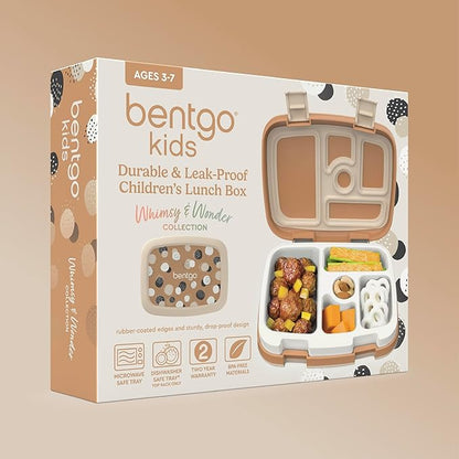 Bentgo Kids 5-Compartment Leak-Proof Bento-Style Lunch Box (Whimsy & Wonder Collection) - Ideal for Ages 3-7, Drop-Proof & Durable, Dishwasher Safe, & PFAS & BPA-Free Materials (Spots & Dots)