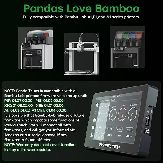 BIGTREETECH Panda Touch for Bambu-Lab P1S, A1 Mini 3D Printers, Support Multi