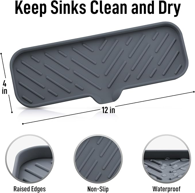 Zulay Kitchen Large Silicone Sponge Holder – Flexible Sink Organizer Tray
