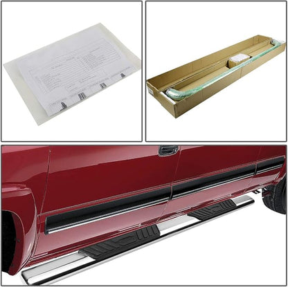 DNA Motoring 5 Inches Running Boards Compatible with 02-08 Ram 1500 Quad/Crew Cab, Stainless Steel Side Step Nerf Bars, STEPB-5O-933-SS