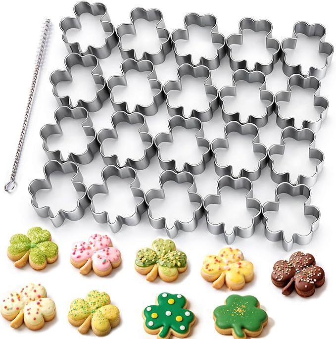 AIERSA Mini Shamrock Cookie Cutter, St Patricks Day Cookie Cutters, 1 Inch Tiny