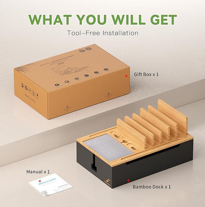 Pezin & Hulin Bamboo Charging Station, Electronic Devices Organizer