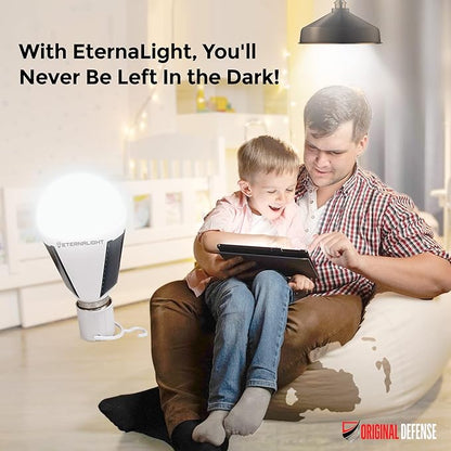 Original Defense EternaLight Rechargeable LED Bulbs (8 Count) - Emergency Light Bulbs with Battery Backup for Power Outages, Home, Camping, and Outdoor Activities - Solar Powered