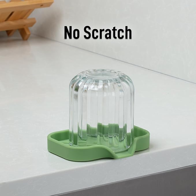 Zulay Kitchen Small Silicone Sponge Holder – Space-Saving Sink Organizer Tray