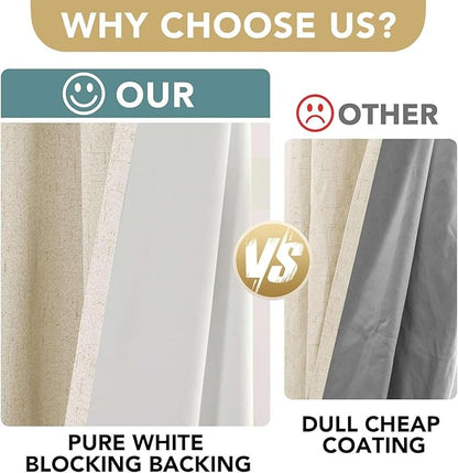 H.VERSAILTEX Linen Curtains 100% Blackout Curtains