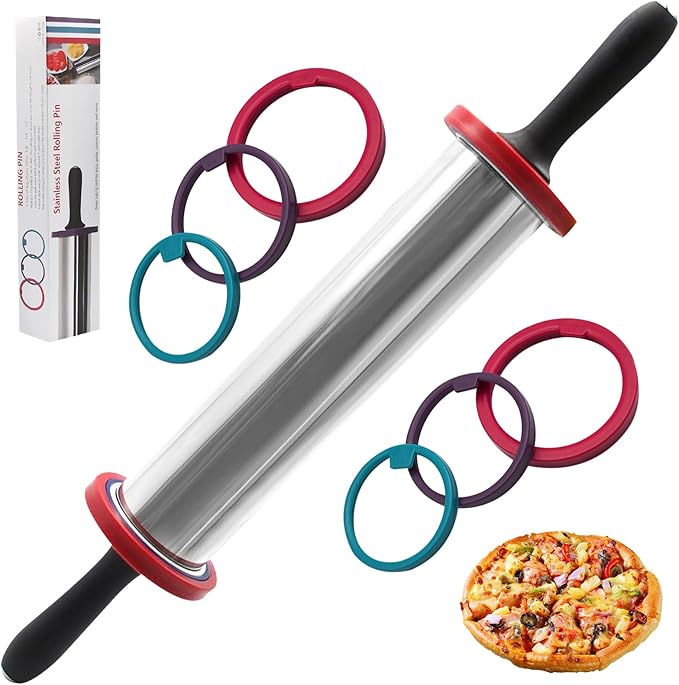 SHIKORI Rolling Pin, Adjustable Rolling Pin